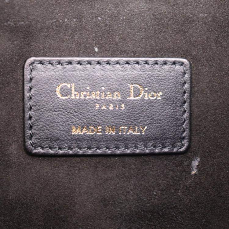 Pre Owned Dior Black Leather Strip Pouch