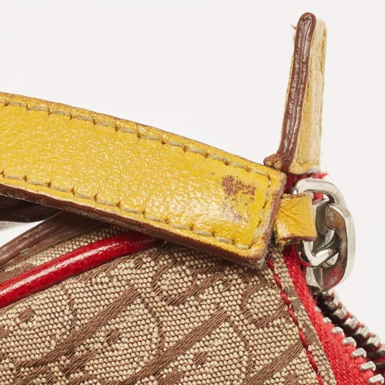 Pre Owned Dior Multicolor Oblique Canvas and Leather Rasta Trotter Saddle Bag