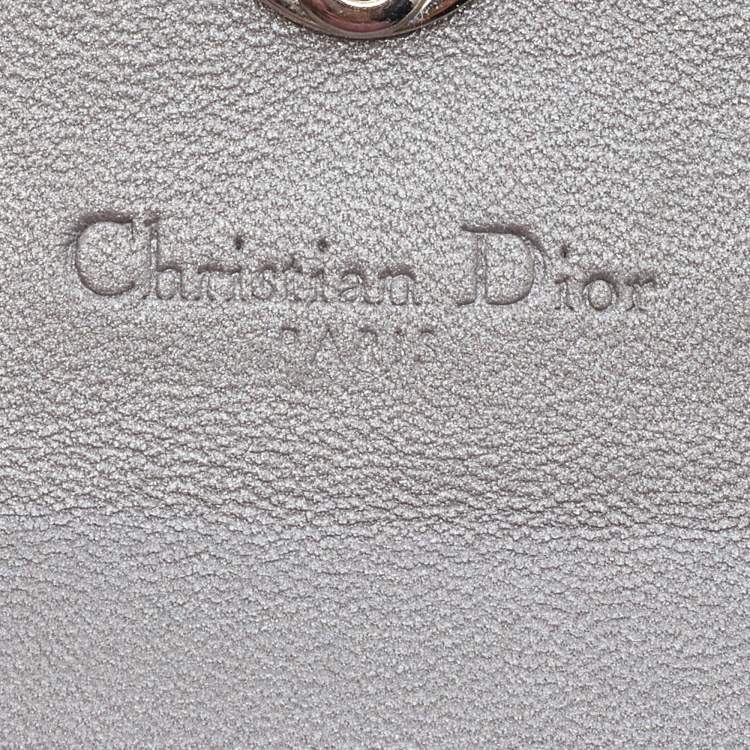 Pre Owned Dior Grey Leather Tribale Card Case