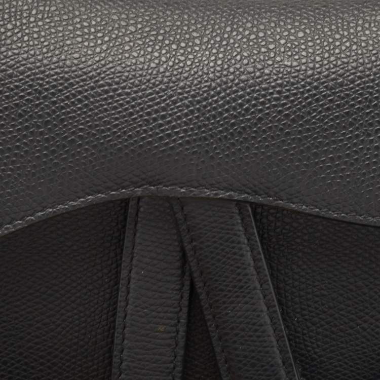 Pre Owned Dior Black Leather Mini Saddle Bag