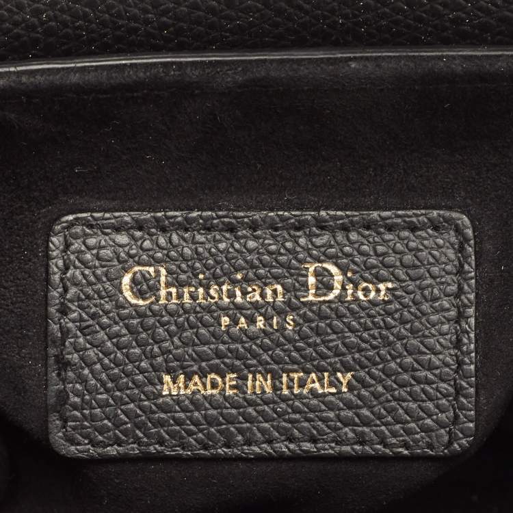 Pre Owned Dior Black Leather Mini Saddle Bag
