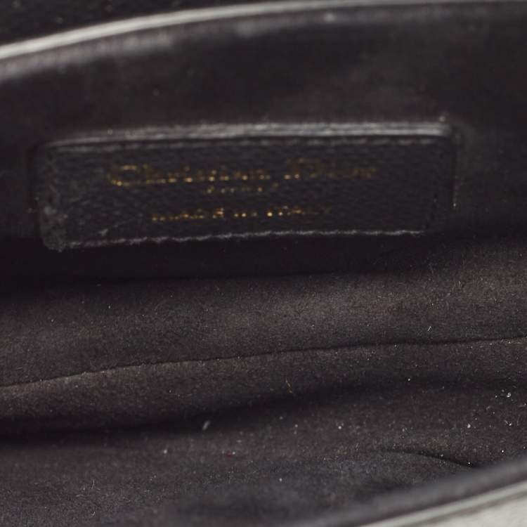 Pre Owned Dior Black Leather Mini Saddle Bag