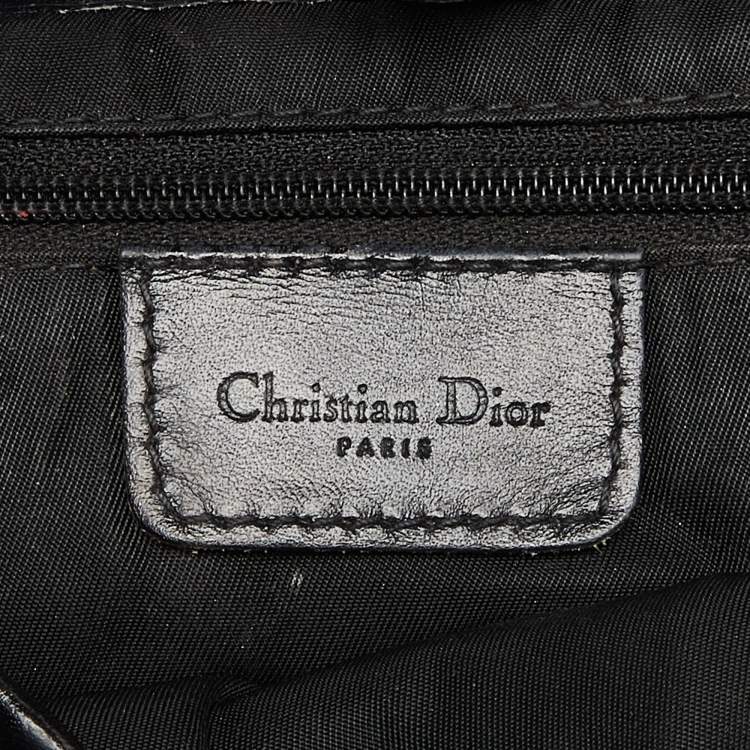 Pre Owned Dior Black Oblique Canvas and Leather Saddle Bag