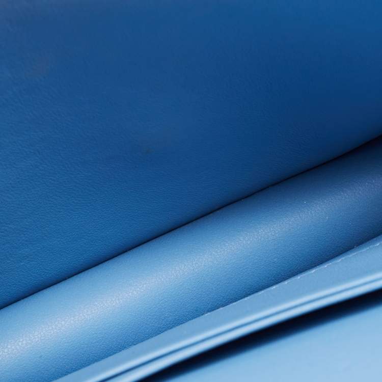 Pre Owned Dior Light Blue Cannage Leather Caro Belt Pouch with Chain