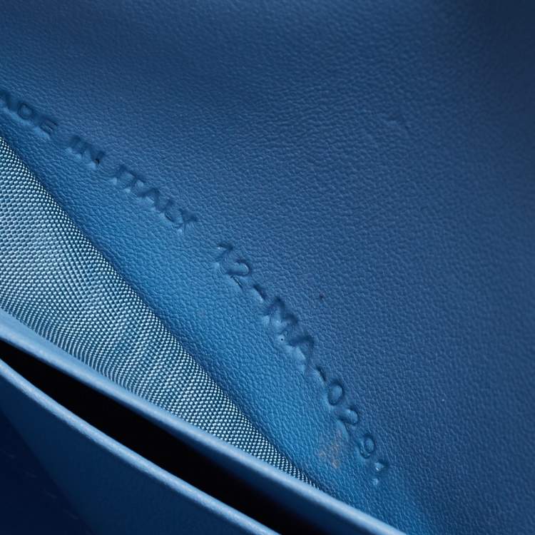 Pre Owned Dior Light Blue Cannage Leather Caro Belt Pouch with Chain