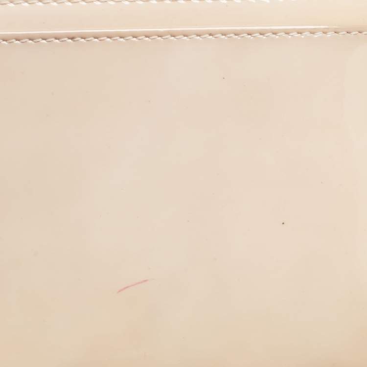 Pre Owned Dior Beige Patent Leather Diorama Wallet On Chain