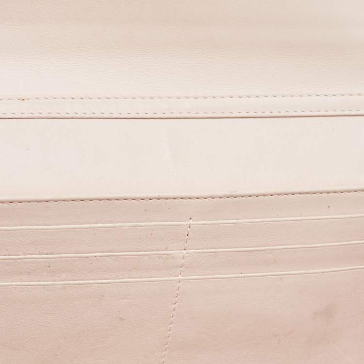 Pre Owned Dior Beige Patent Leather Diorama Wallet On Chain