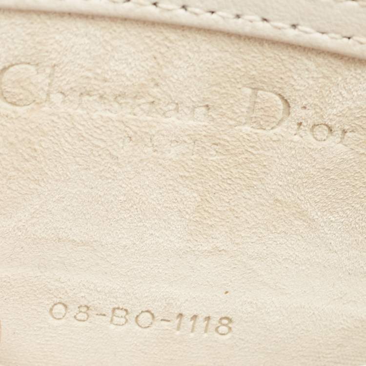 Pre Owned Dior Silver Studded Patent Leather Small Diorama Top Handle Bag