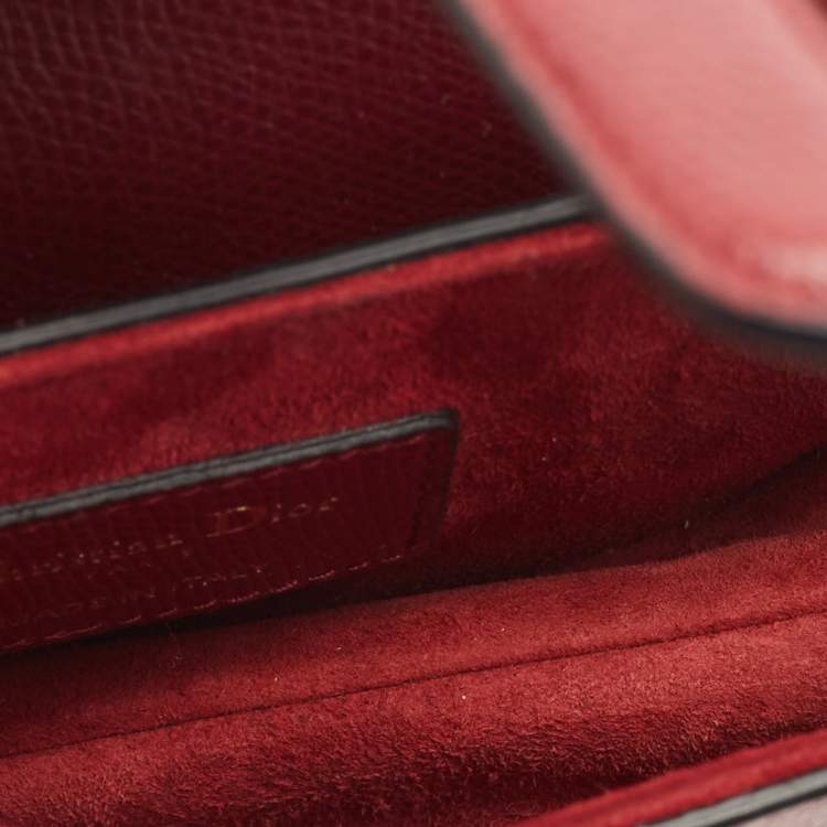 Pre Owned Dior Red Leather Mini Saddle Bag