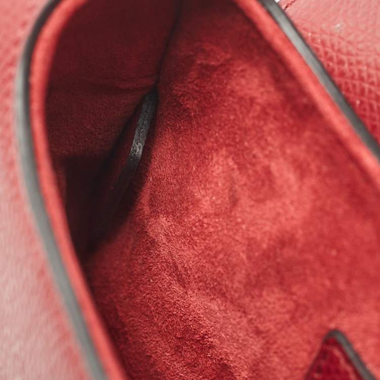 Pre Owned Dior Red Leather Mini Saddle Bag