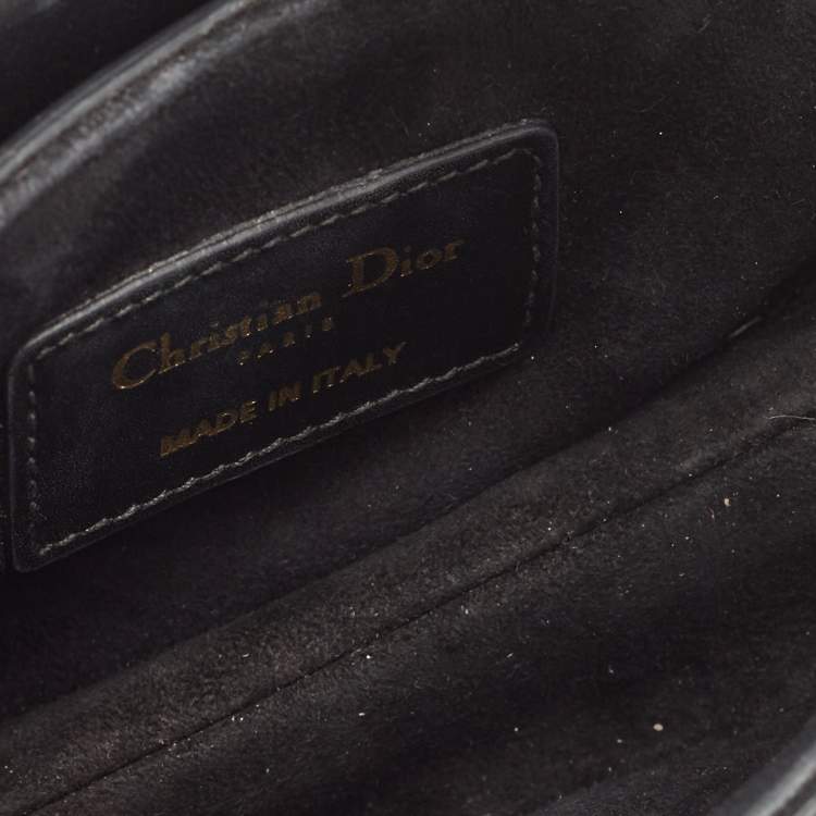 Pre Owned Dior Black Leather Mini Saddle Bag