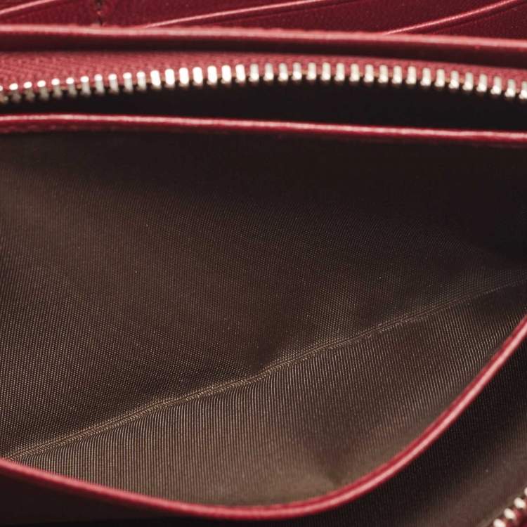 Dior Burgundy Cannage Patent Leather Rendez-Vous Clutch Bag Dior