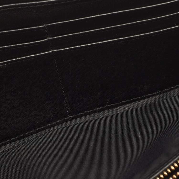 Pre Owned Dior Black Quilted Cannage Leather Lady Dior Wallet on Chain