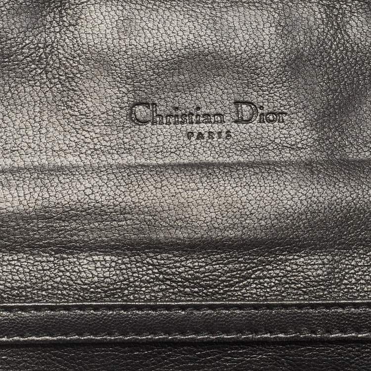Pre Owned Dior Black Cannage Leather Miss Dior Continental Wallet