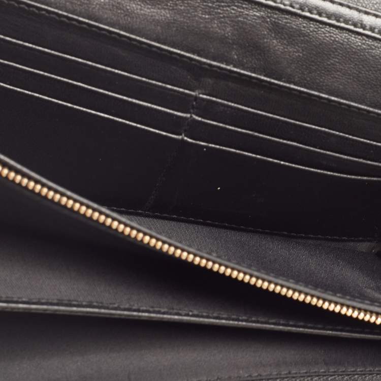 Pre Owned Dior Black Cannage Leather Miss Dior Continental Wallet