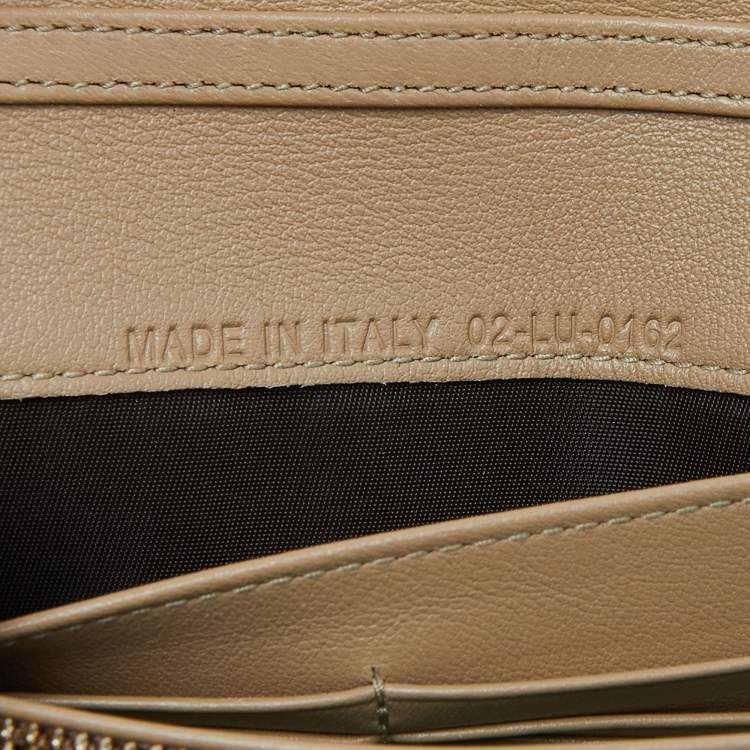 Pre Owned Dior Beige Cannage Patent Leather Lady Dior Wallet on Chain