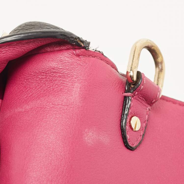 Pre Owned Dior Black Leather Medium Be Dior Flap Top Handle Bag