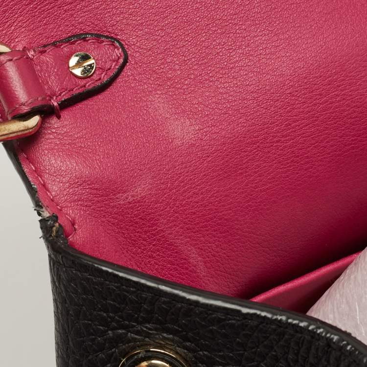 Pre Owned Dior Black Leather Medium Be Dior Flap Top Handle Bag