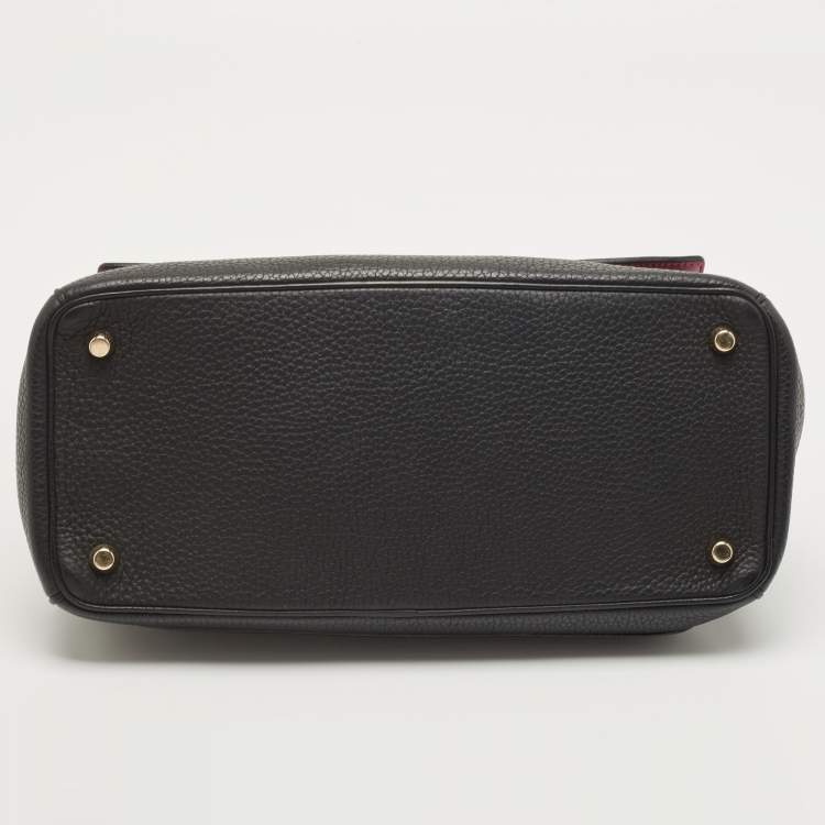 Pre Owned Dior Black Leather Medium Be Dior Flap Top Handle Bag