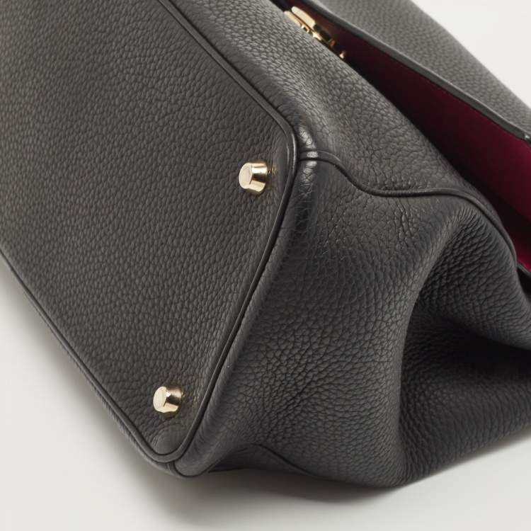 Pre Owned Dior Black Leather Medium Be Dior Flap Top Handle Bag