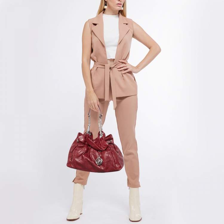 Pre Owned Dior Red Cannage Leather Le Trente Hobo