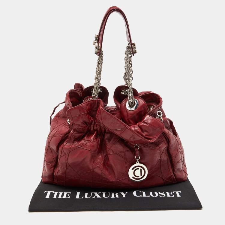 Pre Owned Dior Red Cannage Leather Le Trente Hobo