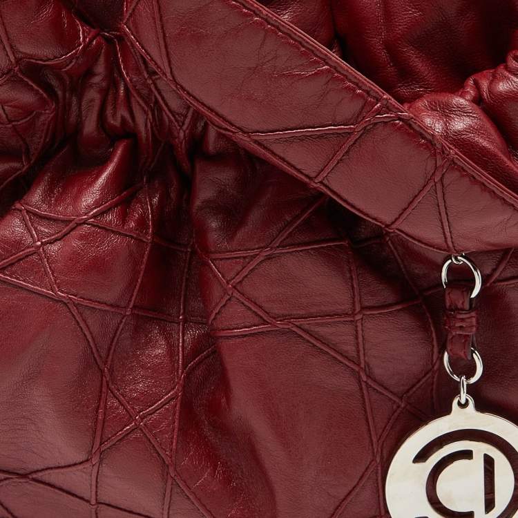 Pre Owned Dior Red Cannage Leather Le Trente Hobo