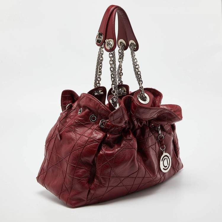 Pre Owned Dior Red Cannage Leather Le Trente Hobo