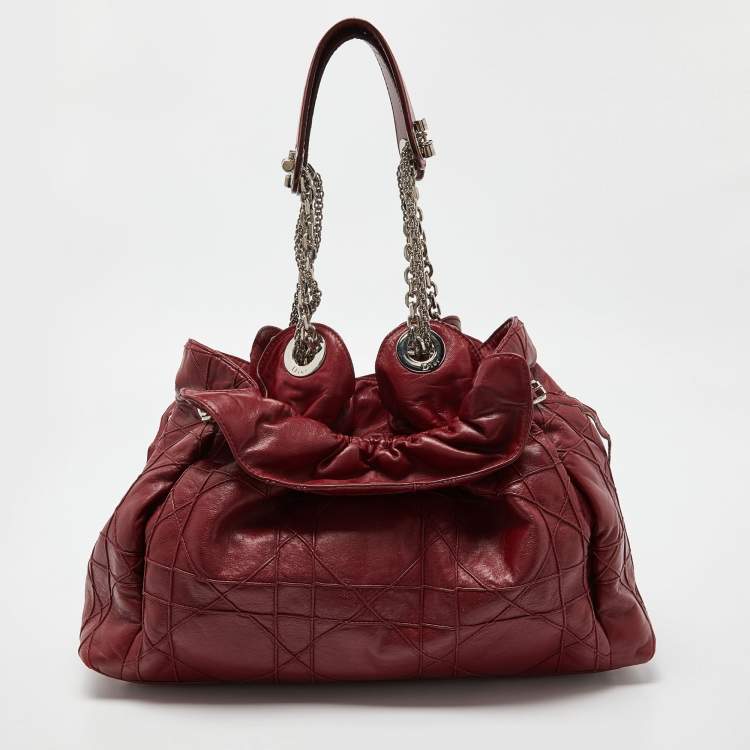 Pre Owned Dior Red Cannage Leather Le Trente Hobo
