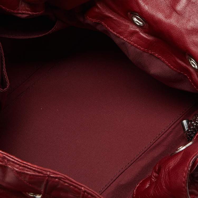 Pre Owned Dior Red Cannage Leather Le Trente Hobo