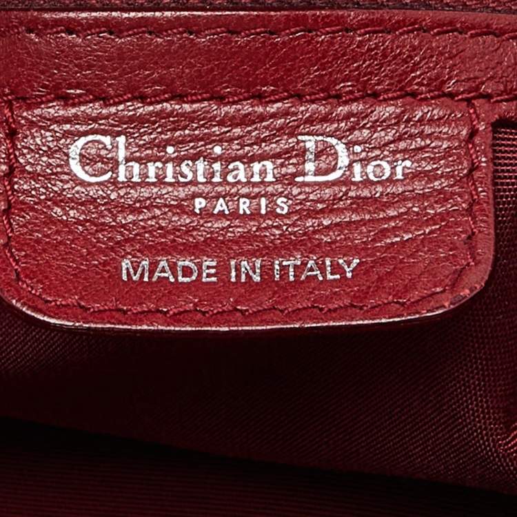 Pre Owned Dior Red Cannage Leather Le Trente Hobo