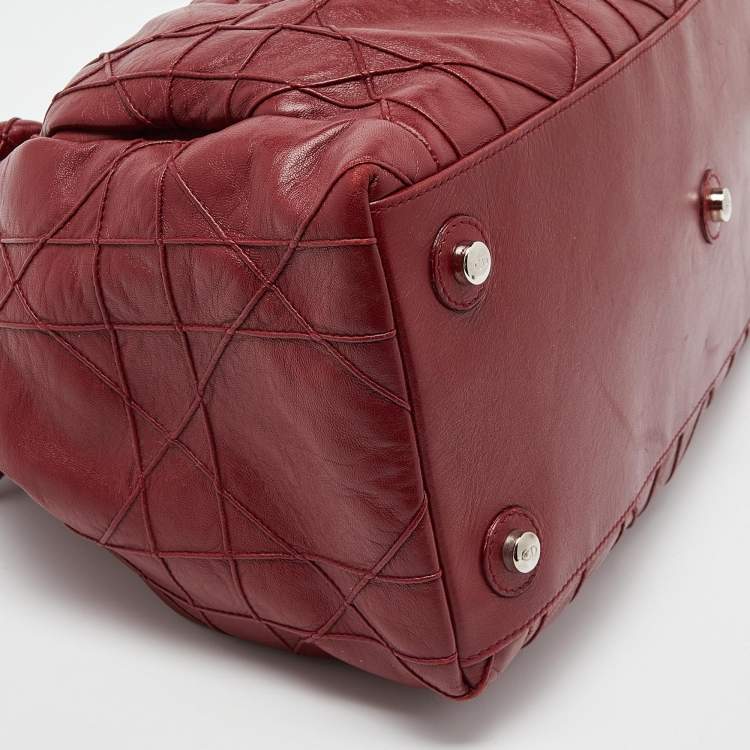 Pre Owned Dior Red Cannage Leather Le Trente Hobo