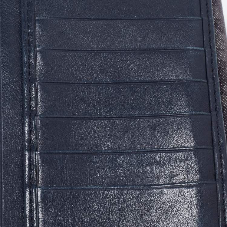 Pre Owned Dior Dark Blue Denim Diorissimo Saddle Continental Wallet