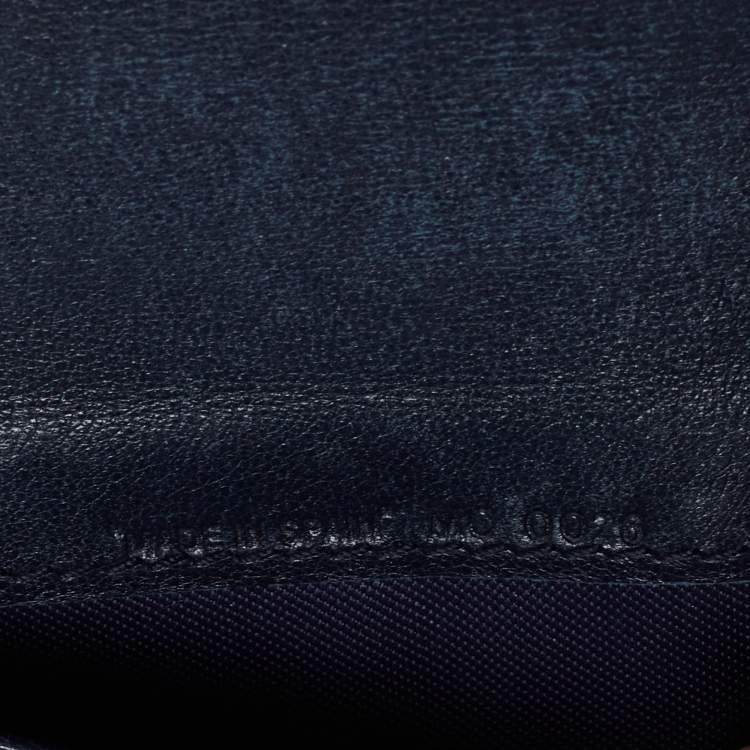 Pre Owned Dior Dark Blue Denim Diorissimo Saddle Continental Wallet