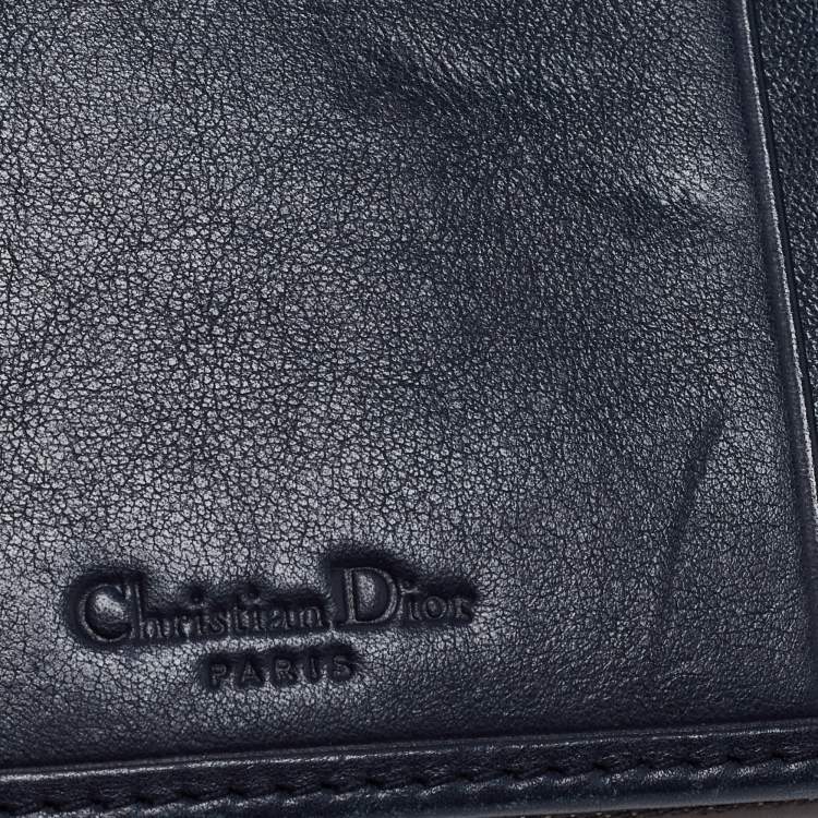 Pre Owned Dior Dark Blue Denim Diorissimo Saddle Continental Wallet