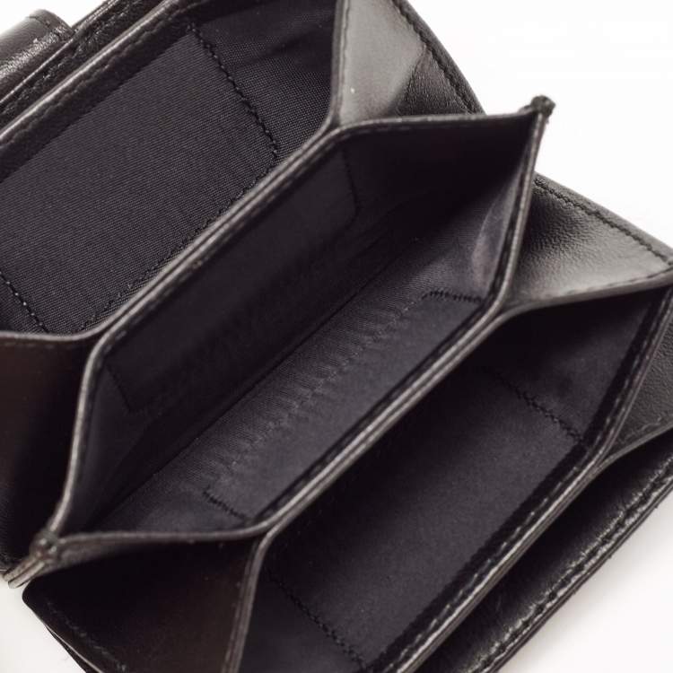 Pre Owned Dior Black Cannage Leather Lady Dior 5 Gusset Card Holder