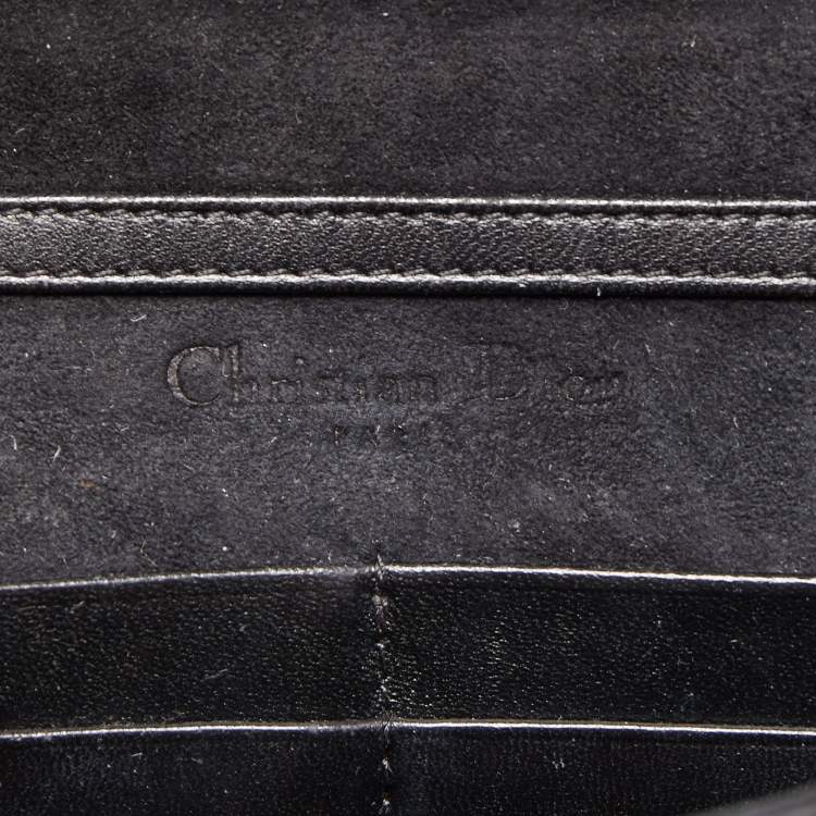 Pre Owned Dior Black Leather Diorama Wallet on Chain