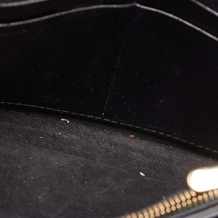 Pre Owned Dior Black Leather Diorama Wallet on Chain