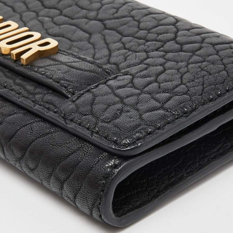 Pre Owned Dior Black Leather J'Adior Croisiere Wallet on Chain
