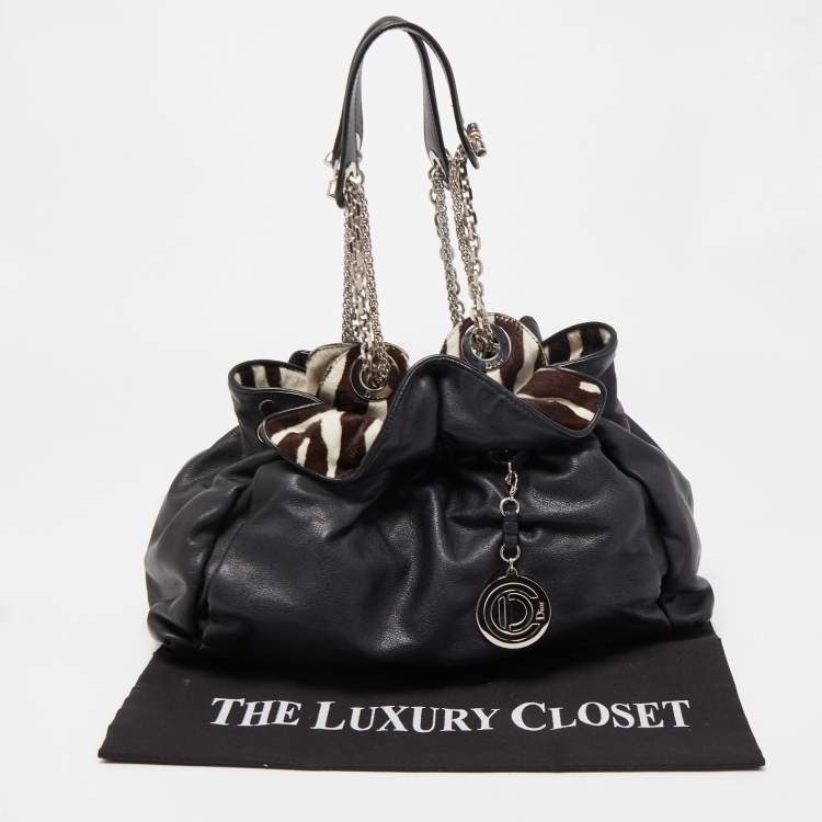 Pre Owned Dior Black Cannage Leather Le Trente Hobo