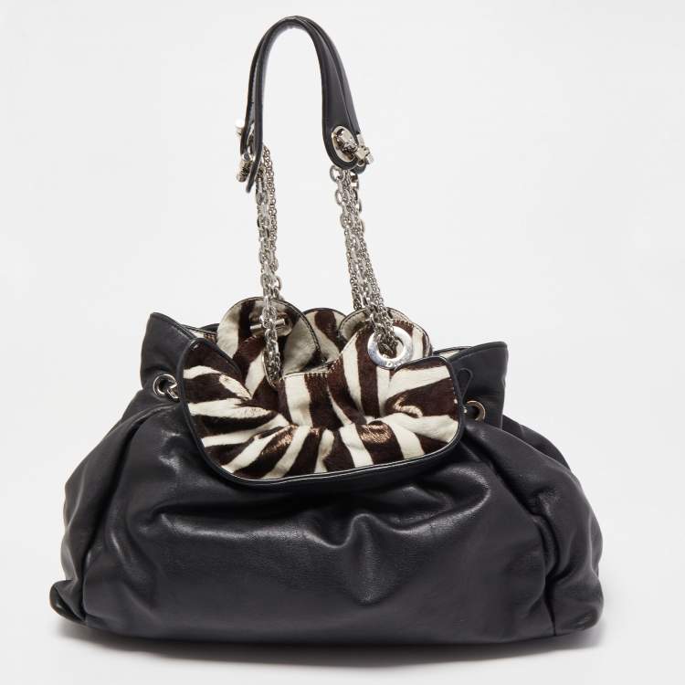 Pre Owned Dior Black Cannage Leather Le Trente Hobo