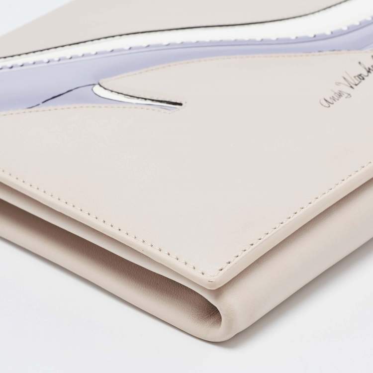 Pre Owned Dior Beige Leather Andy Warhol Clutch