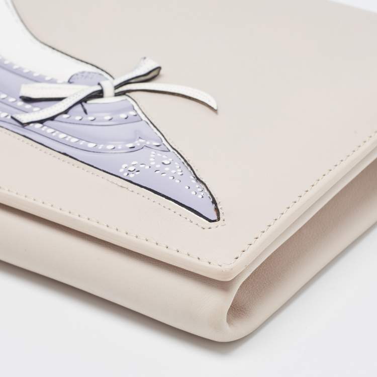 Pre Owned Dior Beige Leather Andy Warhol Clutch