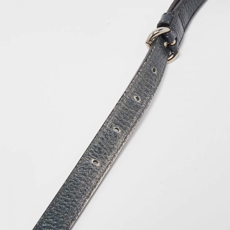 Pre Owned Dior Navy Blue Floral Print Leather Medium Diorissimo Shopper Tote