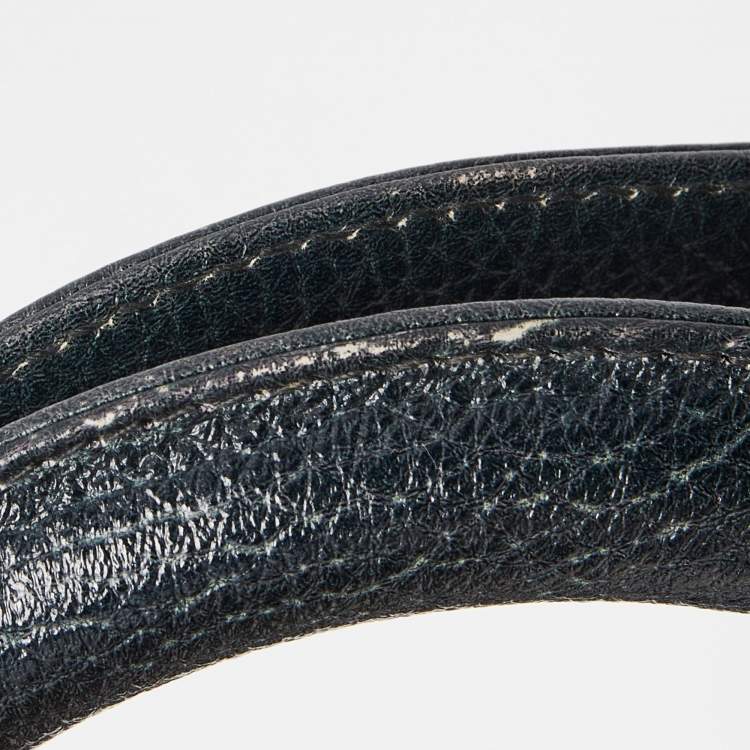 Pre Owned Dior Navy Blue Floral Print Leather Medium Diorissimo Shopper Tote