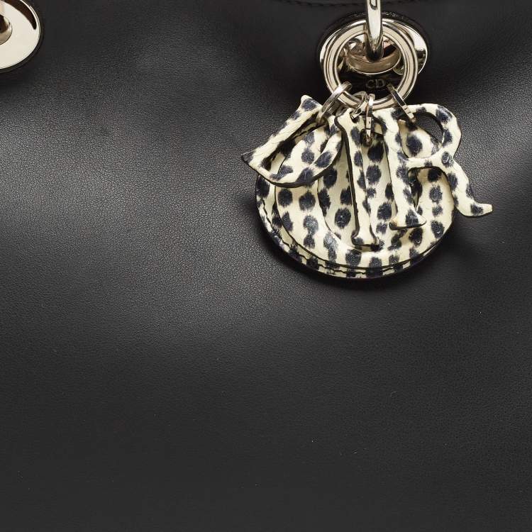 Pre Owned Dior Tri Color Leather and Snakeskin Medium Diorissimo Shopper Tote