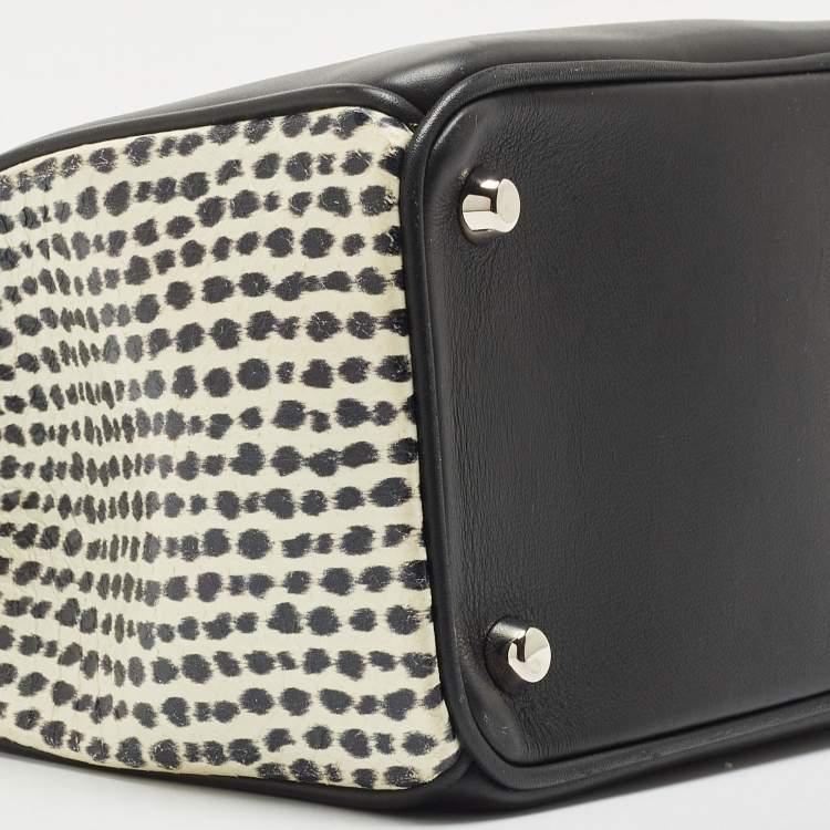 Pre Owned Dior Tri Color Leather and Snakeskin Medium Diorissimo Shopper Tote