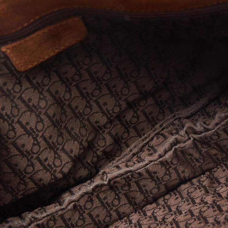 Pre Owned Dior Beige/Brown Calfhair and Suede Saddle Bag