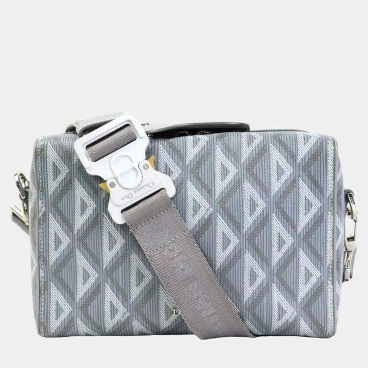 Christian Dior White and Grey Monogram Coated Canvas Romantique