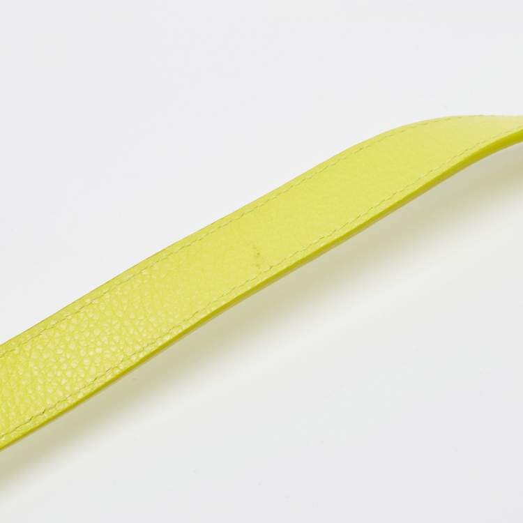 Pre Owned Dior Neon Yellow Leather Mini Diorever Top Handle Bag